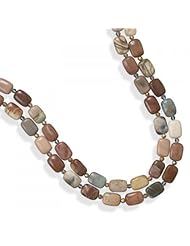 MMA Silver - 22 inch Double Strand Fall Jasper Necklace