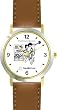 Habit 2 - New Year's Resolution (English Text) - DELUXE TWO-TONE WATCH from THE 7 HABITS - WATCH COLLECTION BY WATCHBUDDY&reg; - Arabic Numbers - Brown Leather Strap-Size-Large ( Men's Size or Jumbo Women's Size )