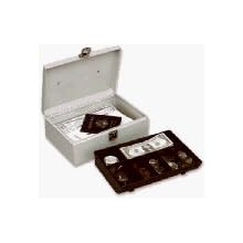 Buddy Products Metal Cash Box with Handle,Steel, 7.75 x 4 x 11 Inches, Platinum (0513-32)