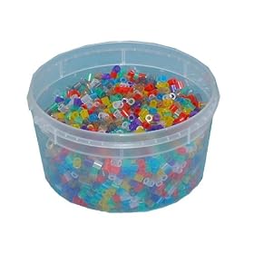 Hama Beads 3,000 Beads in a Tub - Translucent Mix