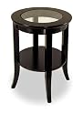 Contemporary Espresso Solid Wood Round End Table