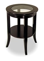 Contemporary Espresso Solid Wood Round End Table