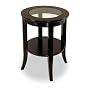 Contemporary Espresso Solid Wood Round End Table