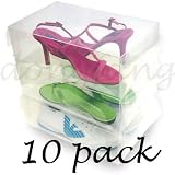 Ladies Clear Shoe Boxes - Pack of 10 by tallerheels