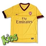 ARSENAL Junior 2010/2011 Away Football Shirt, Yellow / Red Currant, M