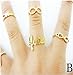 Epiestore(TM) (7PC) Tide of Fashion and Personality Female Joint Punk Rivet Joint Gold-plated Ring