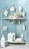 Corner Elegant White Metal Bathroom Rack Shelf