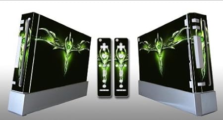 Bundle Monster Vinyl Skins Accessory For Nintendo Wii Game Console - Cover Faceplate Protector Sticker Art Decal - Green Dagger