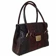 Pratesi Award-Winning Pinturichio Leather Ladies' Handbag in Stunning Dark Brown Croco-Embossed Leather
