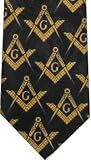 Masonic black and gold necktie