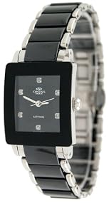 Oniss #ON603-L1 Women's Prezioso Black Ceramic Collection Watch with Silver Trim