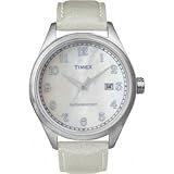 Timex Originals T2N409 Unisex T Series Pearl Dial Leather Strap Watch