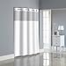 Hookless Fabric 3-in-1 Shower Curtain Set with PEVA Snap-in Liner and Window, 71 X 74in, White
