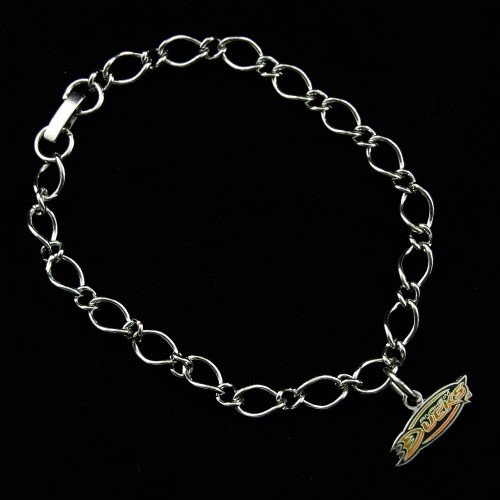 Anaheim Ducks Ladies Silver-Tone Charm Bracelet
