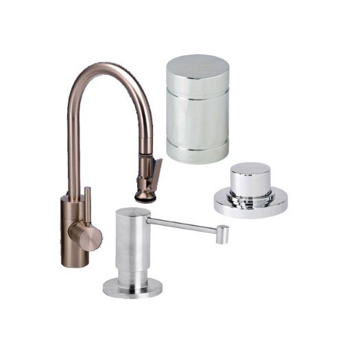 Waterstone 5800 4 PN Standard Reach PLP Pull Down Faucet with Soap Lotion Dispenser Air Gap and