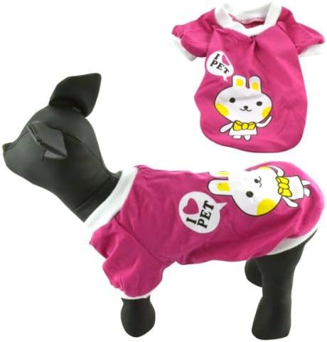 Dogloveit Lovely Pet Puppy Cat Dog Clothes Rose Red Cute Rabbit Dog Sweatshirt Cool Summer Clothes for Puppy and Small Dog Cat