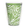 Green Zebra Print 16 oz Insulated Beverage Tumbler, Clear