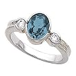 14K White Gold Aquamarine and Diamond Ring