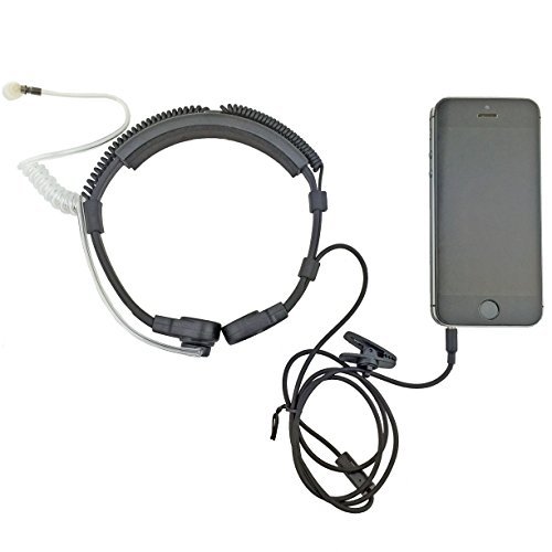 [Deals Sales Today 2016] Braudel 3.5mm Jack Plug Cool Tactical Military Army Outdoor Sports Wired Throat Vocal Viberate Mic Microphone Anti-noise Tactical Neckband Vocal Hands-free In-ear Military Headset / Headphones / Earphones for Cellphone, Gamin