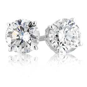 18k White Gold, Round, Diamond 4-Prong Stud Earrings (1/3 cttw, H-I Color, SI1-SI2 Clarity) 18k White Gold, Round, Diamond 4-Prong Stud Earrings (1/3 cttw, H-I Color, SI1-SI2 Clarity)