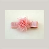 Organza flower clip, Light Pink