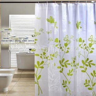 EWA Waterproof Mildew-Resistant Antibacterial Shower Curtain 72-Inch by 72-Inch (Butterfly Pattern)