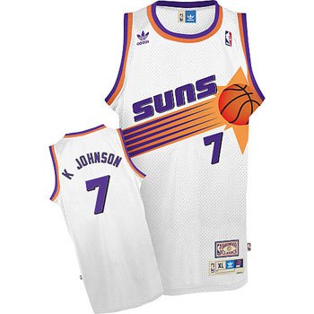 Kevin Johnson Phoenix Suns Adidas White Throwback Jersey - L