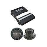 Lanzar Car Amplifier and Subwoofer Package - VCT2010 800 WATTS 2 Channel High Power MOSFET Slim Size Amplifier - A Pair of OPTSW104 OPTI SCION 10 800 Watt High Power Subwoofer