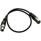 Seismic Audio - SAXLX-2 - 2' Black XLR Male to XLR Female Patch Cable - Balanced - 2 Foot Patch Cord