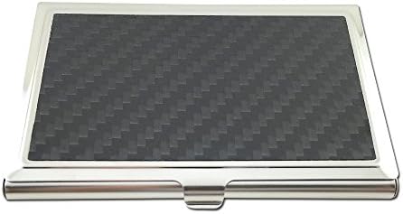 SHOPTOTUM Carbon Fiber / Stainless Steel Business Card/Credit Card Holder Case