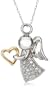 10k Two-Tone Gold Angel Pendant (1/6 cttw, I-J Color, I2-I3 Clarity)