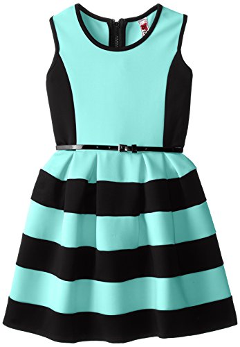 Beautees Big Girls' Girls Color-Block Full Skirt Dress
