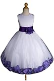 NEW White/purple Flower Girl Pageant Easter Party Dress Sz 2 to 12 - Same Day Shipping. Orders Arrive in 3-5 Business Days
