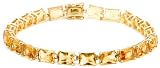 10k Yellow Gold Citrine Rectangular Cut Bracelet, 7.25
