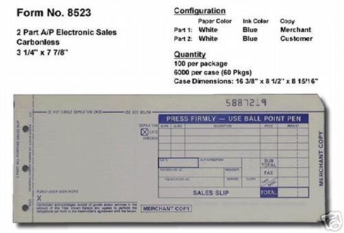 Credit Card Manual Imprinter Long Sales Slips