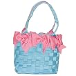 Large Bow Bucket Purse - HotPink/Turquoise