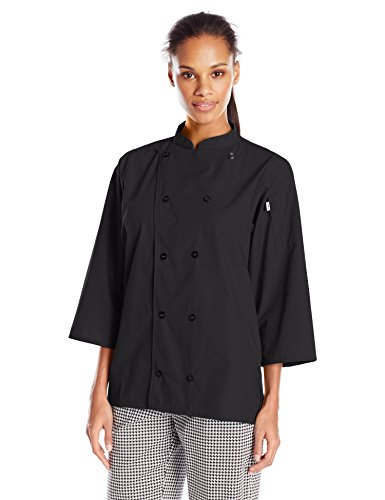 Uncommon Threads Women's Epic 3/4 Sleeve Chef Shirt, Black, Large