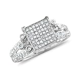 IMAGE OF 10k White Gold Bridal Diamond Engagement Ring (HI, I1-I2, 0.65 cttw)