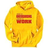 Born For Kneeboarding , Forced To Work ! Sports Mens Hoodie (Yellow, Sizes X-Small - XXX-Large)