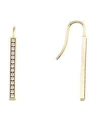 14K Yellow Gold Three-Stone Princess Cut Diamond Earrings - 0.28 Ct. -- LIFETIME WARRANTY