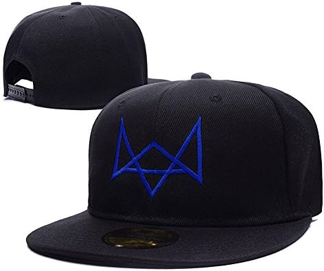 Watch Dogs Fox Logo Adjustable Snapback Embroidery Hats Caps - Black/Blue