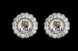 Circle Pendant Earrings Louisiana State Univesity Tigers LSU