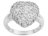 14KT WG 1.00CTW DIAMOND HEART RING