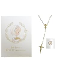 Baby Product: Precious Moments 4 piece GIRL First Holy Communion Gift Set - Rosary - Prayer book - lapel pin - Precious Moments