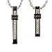 Stainless Steel Couples "Love" Cubic Zirconia Bar Pendant Necklaces Set 18"/20"-24"