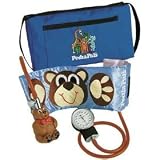 Pediatric Blood Pressure Monitor Child-friendly, fits arms 710¾ (18-23cm) in circumference. Durable nylon is completely washable. Includes carrying case with outside pocket (hook & loop closure), double carrying handle, and key ring. 10-year calibration warranty. Latex free.