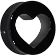 24mm Black Acrylic Hollow Heart Saddle Plug