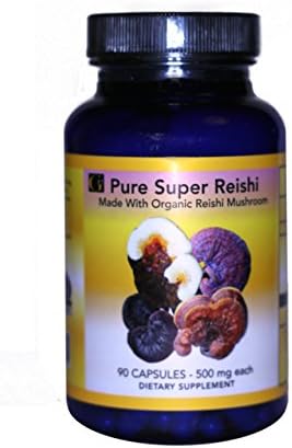 Organic Pure Super Reishi Mushroom Ganoderma Dietary Supplement 500MG 90 Capsules