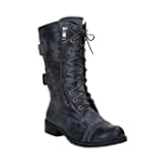 LUG12 Women Military Boot Distress Grey