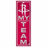 NBA Houston Rockets 4-by-13 Wood My Team Sign